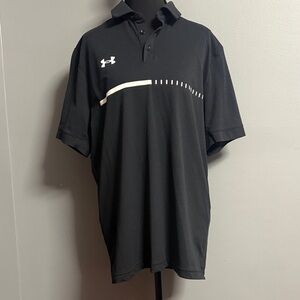 Under Armour Men's Black and White Polo Shirt size medium